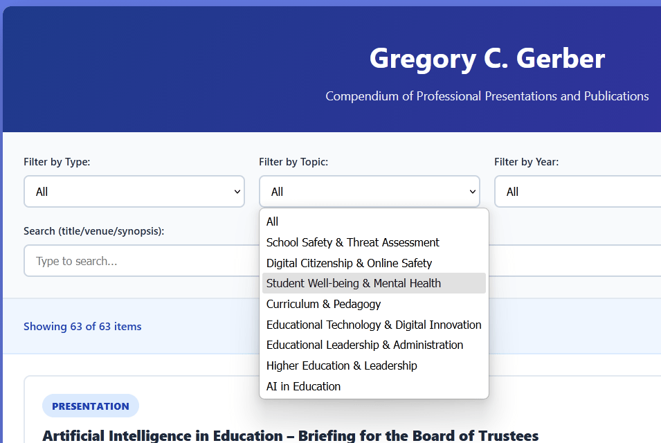 Presentations & Publications