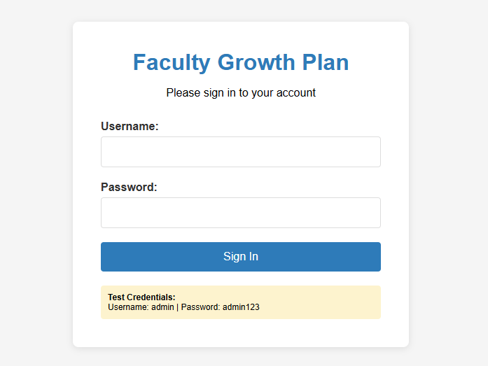 Faculty Growth Plans